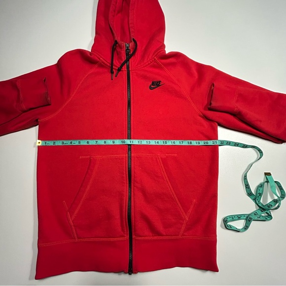 Nike Men's Fleece Windrunner Jacket Hoodie Red Black Medium - Picture 6 of 7